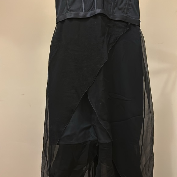 New Nina Ricci silk runway corset bustier slit mesh semisheer maxi dress gown - Picture 12 of 16